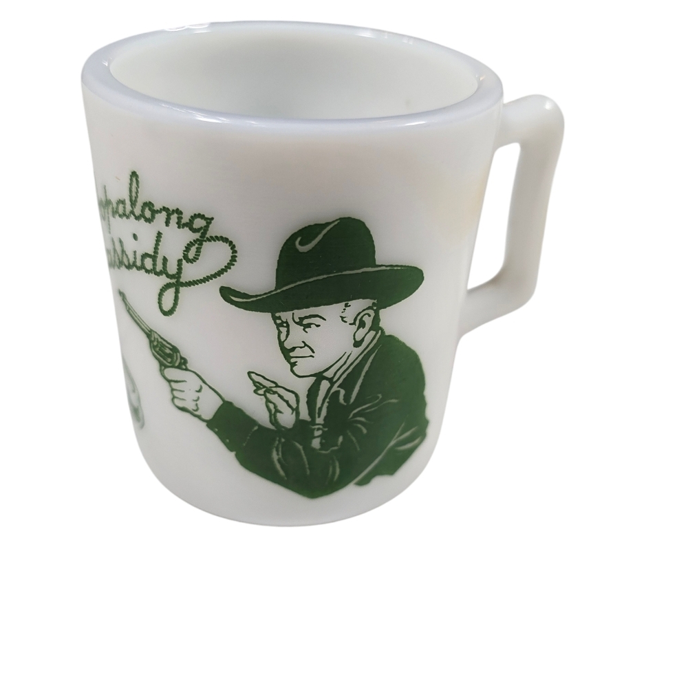 Vintage 1950s Hopalong Cassidy Cowboy Milk Glass Mug - Picture 3 of 9